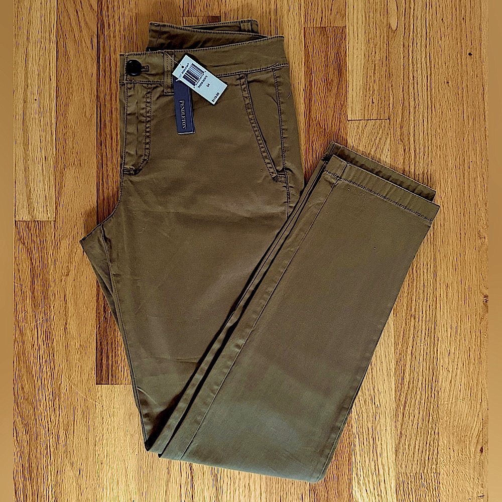 Pendleton NWT Olive Slim Chino Pants • Women’s Classic Ankle Fit Sz 4